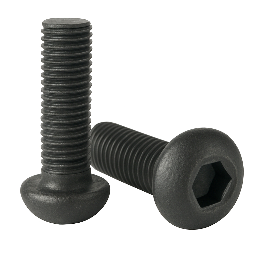 Śruby z łbem wypukłym m8x12 iso 7380-1 kl. 10.9 ocynk płatkowy czarny - 200 szt